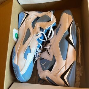 Jordan True Flight White and Blue Sneakers